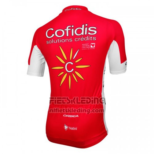 2016 Fietskleding Cofidis Rood en Wit Korte Mouwen en Koersbroek